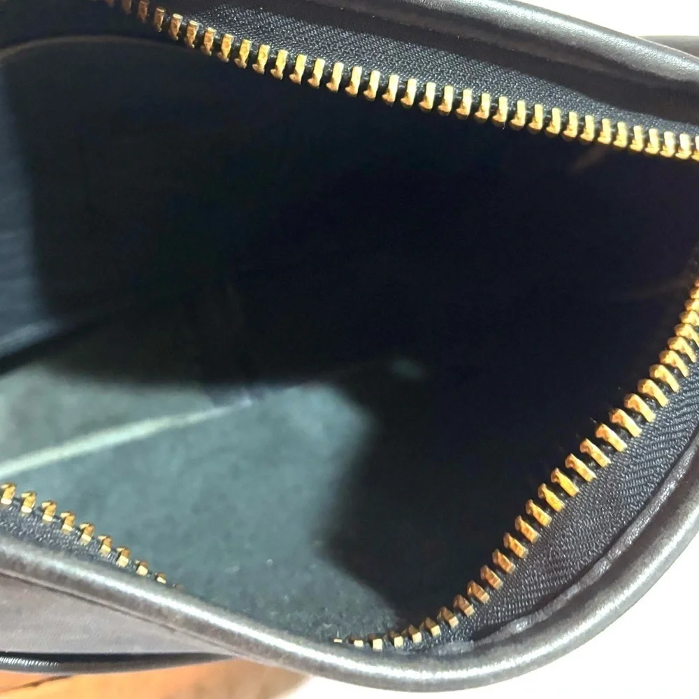Coach vintage black gray leather crossbody handbag
